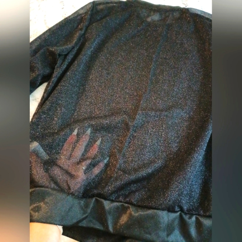 Shein Black Sparkle See Thru Long Sleeve